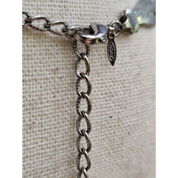 Vtg Avon Silver Braided Herringbone Necklace 15" w/ 3" Extender Bold Chain 80s - Picture 6 of 8